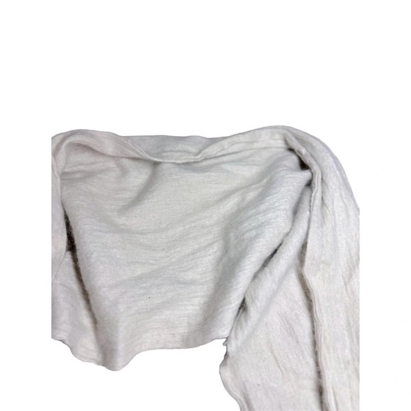 Jeolay Luxury Cashmere-Silk Blend Wrap Scarf Shawl - Soft Beige Fringe ends - Picture 10 of 14